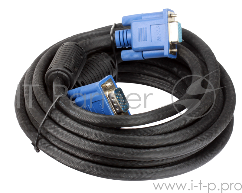 Кабель VCOM VVG6460-5MO Кабель удлинительный Монитор-SVGA card (15M-15F) 5m, 2 фильтра