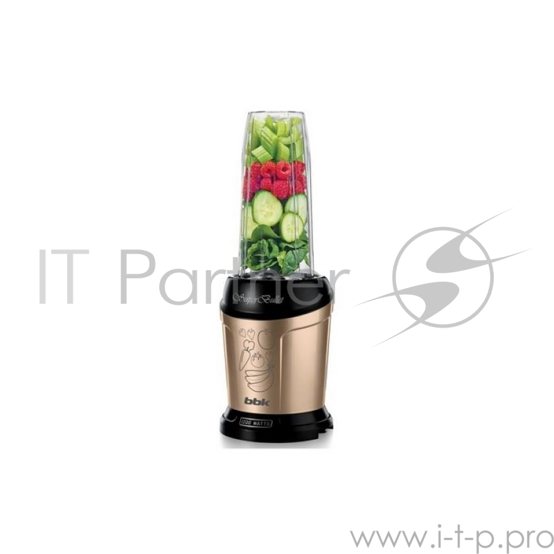 Блендер BBK KBS1200 бежевыйSuper Bullet. Макс. мощность 1200 Вт. 22000 об/мин. Тип: стационарный, nutrition блендер. Материал корпуса: пластик. 2 чаши с крышкой в комплекте. Объем чаш: 0,5л и 1,0 л. Насадка с плоским ножом для молки кофе, орехов и т.