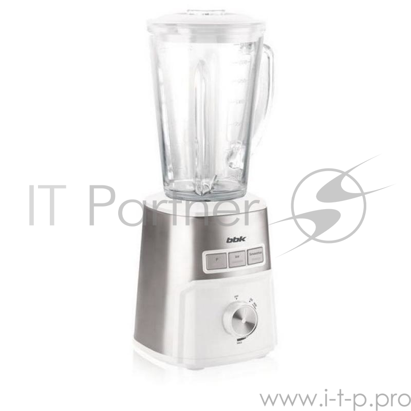 Блендер BBK KBS1025 нержав.ст./белыйМакс. мощность 1000 Вт. 20000 об/мин. Тип: стационарный. Материал корпуса: пластик/нерж.сталь. Объем чаши макс: 1,8 л. Материал чаши: стекло. Плавная регулировка скорости (от min до max). Режим Пульс. Функция Колка