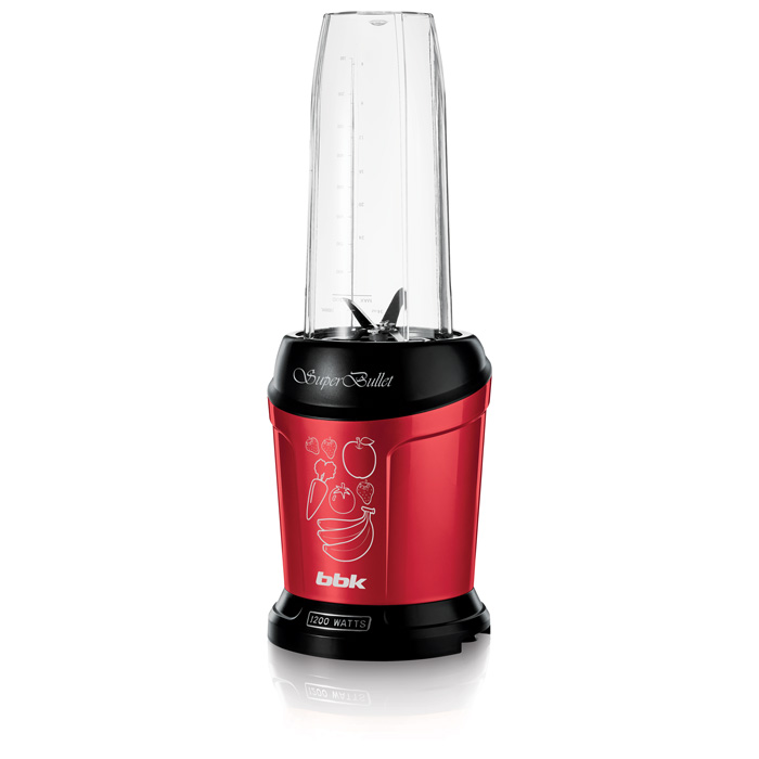Блендер BBK KBS1200 красныйSuper Bullet. Макс. мощность 1200 Вт. 22000 об/мин. Тип: стационарный, nutrition блендер. Материал корпуса: пластик. 2 чаши с крышкой в комплекте. Объем чаш: 0,5л и 1,0 л. Насадка с плоским ножом для молки кофе, орехов и т.