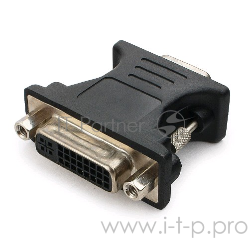 Переходник Cablexpert Переходник VGA-DVI, 15M/25F, черный, пакет (A-VGAM-DVIF-01)