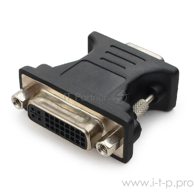 Переходник Cablexpert Переходник VGA-DVI, 15M/25F, черный, пакет (A-VGAM-DVIF-01)