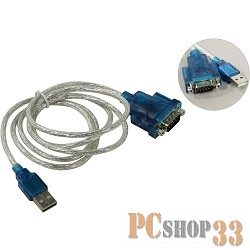 Переходник ORIENT Кабель-адаптер USS-112, USB Am to RS232 DB9M (WCH CH340, поддержка Win 8.x/10), длина 1.2м, крепеж разъема - гайки