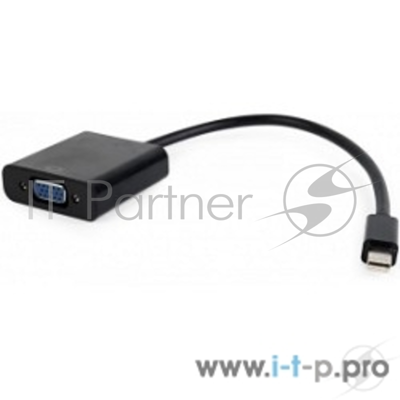 Переходник Cablexpert Переходник miniDisplayPort - VGA, 20M/15F, длина 10см, черный, пакет (A-mDPM-VGAF-02)