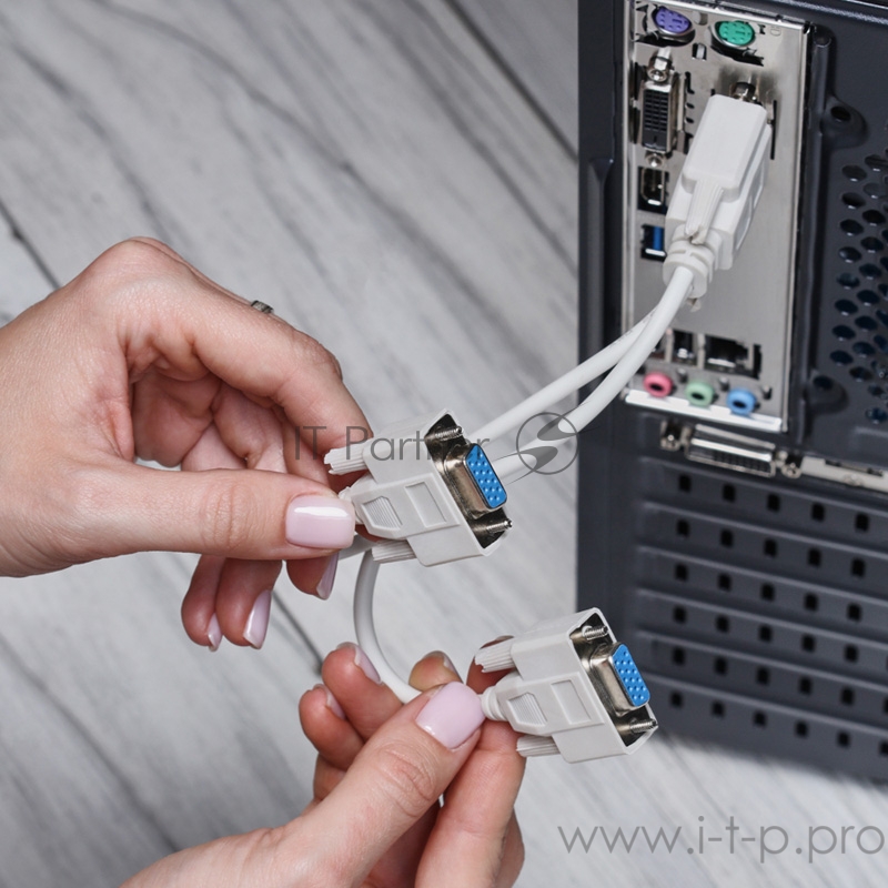 Переходник Rexant (17-6834) ПЕРЕХОДНИК шт.VGA - 2гн.VGA (провод) серый