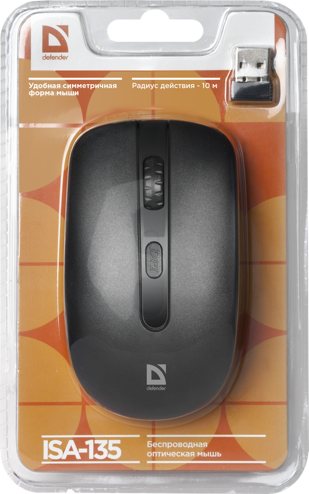 Мышка USB OPTICAL ISA-135 BLACK 52435 DEFENDER