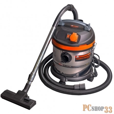 P.I.T Пылесос PVC20-C МАСТЕР (1,5кВт,3 м шланг,пыль.сбор 20л,нерж.к-с,бум.мешок, 2кВт подключаемый и