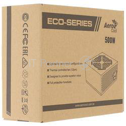 Блок питания Aerocool 500W Retail ECO-500W ATX v2.3 Haswell, fan 12cm, 400mm cable, power cord, 20+4