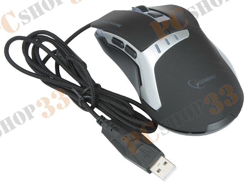 Оптическая мышь Gembird MG-520, 5кн.+скр., черно-серебр. (USB)