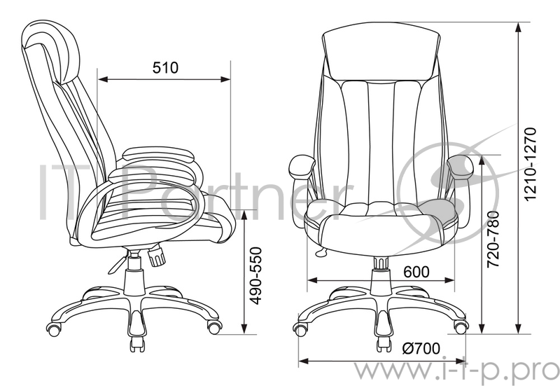 Кресло руководителя Бюрократ T-9922/BLACK-PU черный искусственная кожа (пластик серебро)