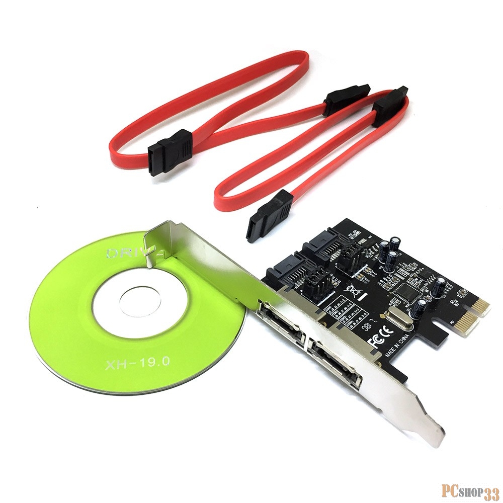 Контроллер Espada Контроллер PCI-E, SATA3 2 int + 2 ext, ASM1061 (ES3A1061), oem (43084)