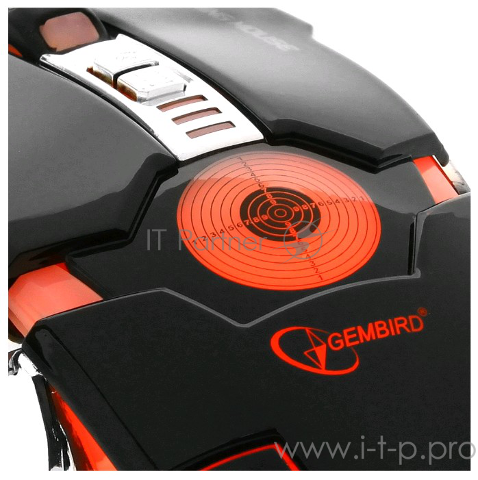 Оптическая мышь Gembird MG-530, 5кн.+скр., черно-серебр. (USB)