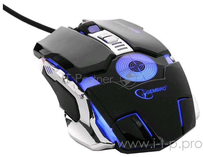 Оптическая мышь Gembird MG-530, 5кн.+скр., черно-серебр. (USB)