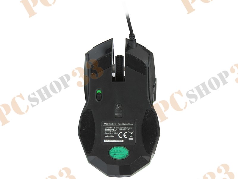 Оптическая мышь Delux M556, 5кн.+скр., черно-зеленый, с рисунком (USB)