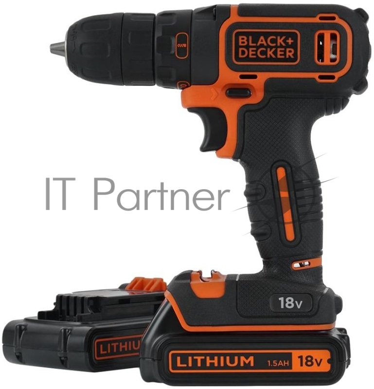 Дрель-шуруповерт аккумуляторная BLACK&DECKER BDCDC18B-QW 18В 0-650 об/мин 10.3/30 Нм 2х1.5Ач Li-Io