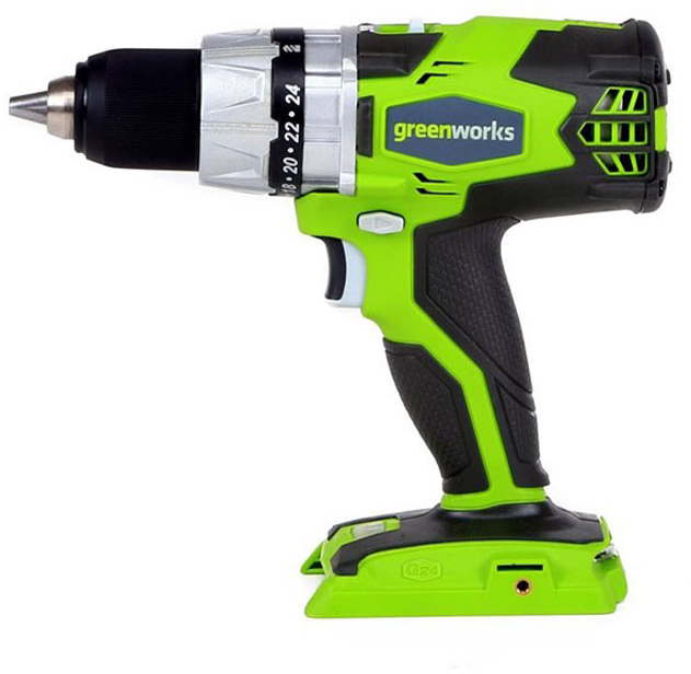 Дрель-шуруповерт GREENWORKS 3701607 24В 68Нм 13мм 2 скорости LED подсв.б/щеточный (БЕЗ АККУМ и ЗУ)