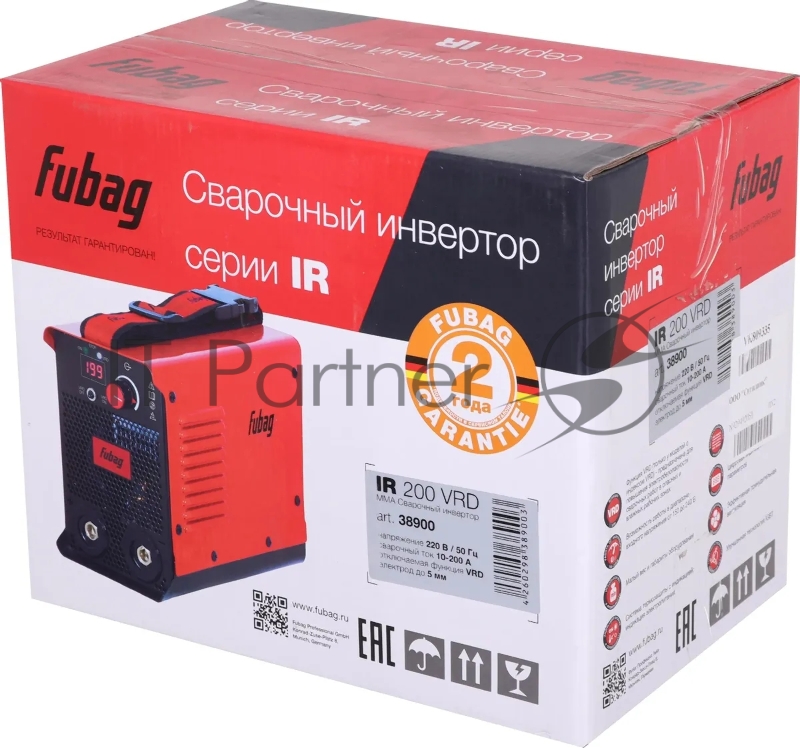 Инвертор MMA сварки Fubag IR 200 VRD (38900) свар.ток 200А раб.напряжение 150-240В