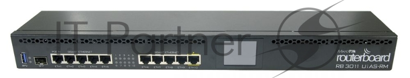 Сетевое оборудование MikroTik RB3011UiAS-RM Маршрутизатор RouterOS License:5,Память:1 GB,Процессор: IPQ-8064 1.4 GHz,Чипсет: QCA8337-AL3C-R,Порты:(10) 10/100/1000 Ethernet ports