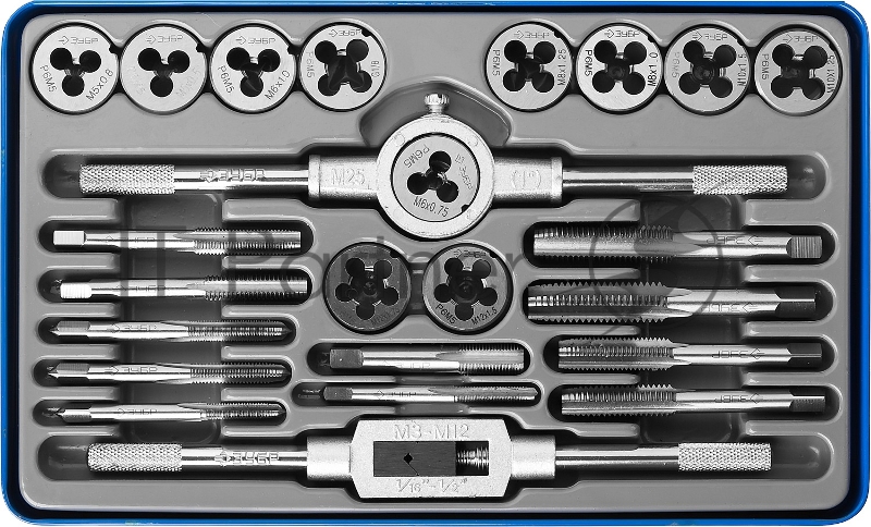 Набор метчиков и плашек ЗУБР 28110-H24 ПРОФЕССИОНАЛ сталь Р6М5, 24 предмета