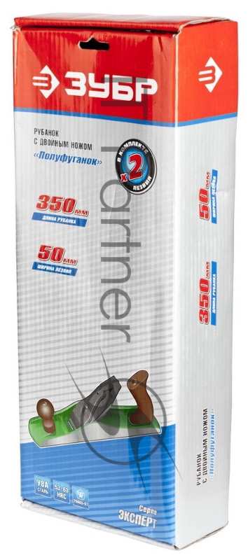 Рубанок ЗУБР 18505-35_z01 эксперт полуфуганок металлич с двойным ножом для чистового строган