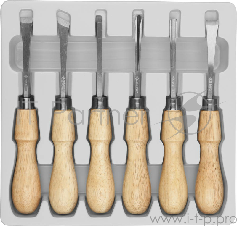 Стамески ЗУБР 18373-H6 ЭКСПЕРТ фигурные профессиональные, 6шт