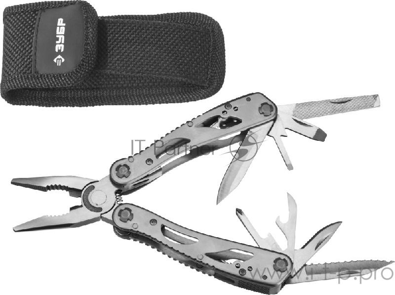 Мультитул ЗУБР 47752 инструмент многофункциональный мастер 12 в 1 облегченная рукоятка