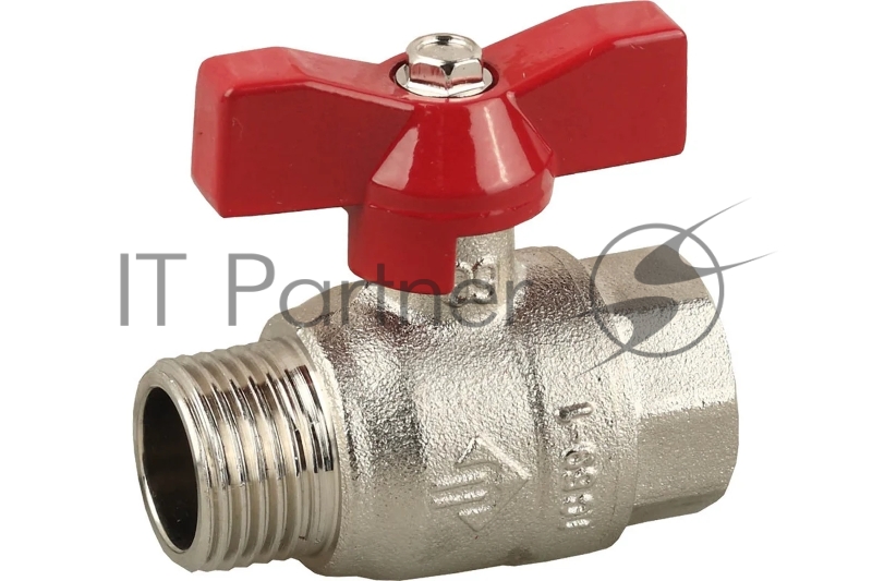 Кран шаровой Зубр 51354-N-1 1 полнопроход. мама-папа, бабочка, Ni латунь