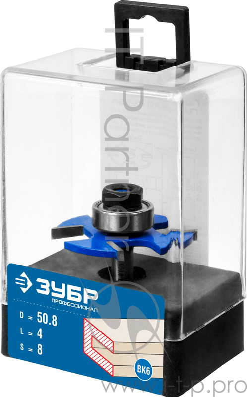 Фреза ЗУБР 28757-50.8-4 горизонтально-пазовая d= 50.8мм высота-4мм хв.-8мм d-22мм профессионал