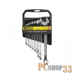 Набор комбинированных ключей STAYER 27083-H12 (6 - 22 мм) 12 шт.