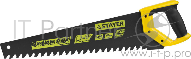 Ножовка STAYER 2-15096 Beton Cut по пенобетону, 500 мм, шаг 20 мм, 12 твердосплавных резцов