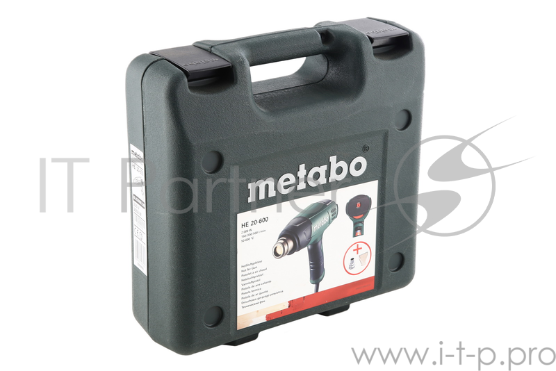 Фены Metabo HE 20-600 Фен строительный 602060500 { 2000 вт,эл-ка,кейс,2 насадки, вес 0.7 кг }