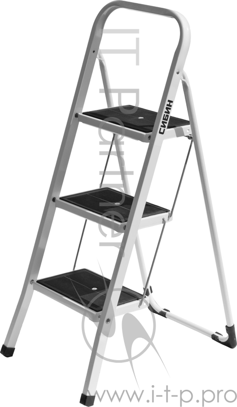 Лестницы, стремянки Лестница-стремянка СИБИН стальная c широкими ступенями, 3 ступени 38807-03