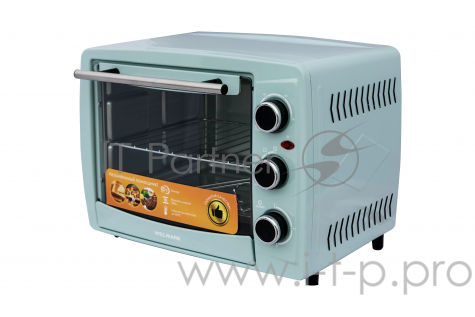 Жарочный шкаф WILLMARK O-21BLK (21л, 1200Вт, противень ,решетка, поддон д/крошек,голуб)