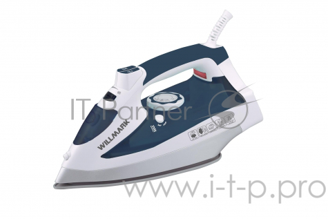 Утюг WILLMARK SI-2228CD (2200Вт, керам. подошва, 380мл., анти-накипь, анти-капля, шнур 1,8 м, синий)