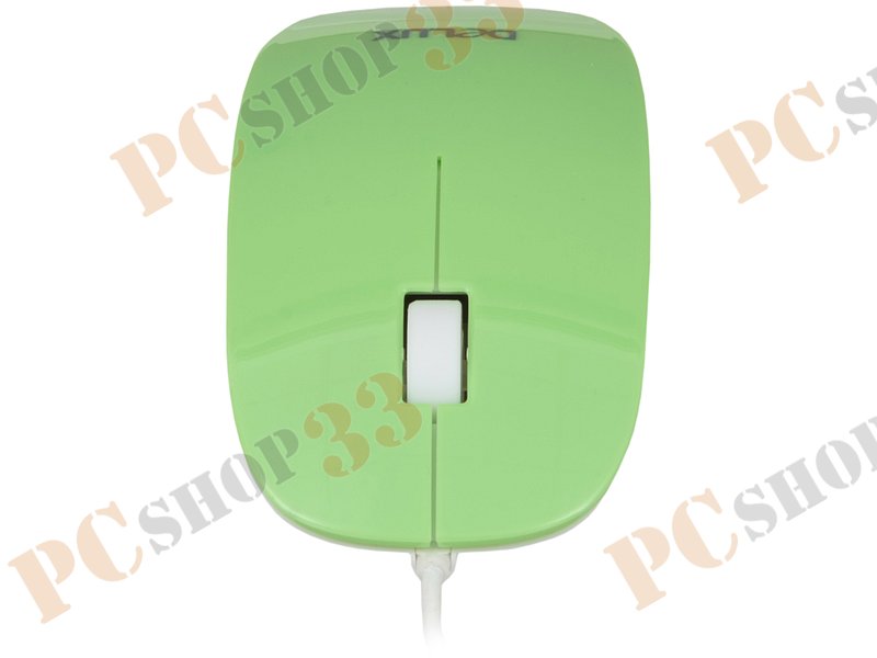 Оптическая мышь Delux DLM-111, 2кн.+скр., зелено-белый (USB)