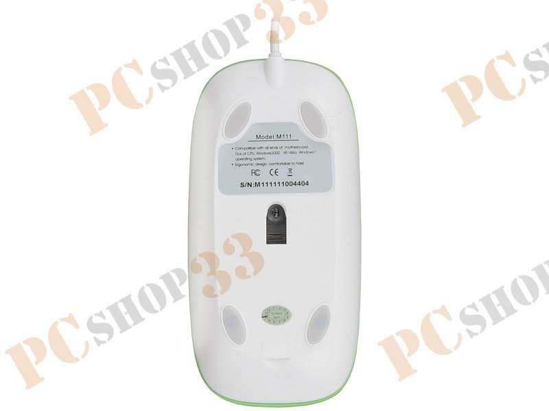 Оптическая мышь Delux DLM-111, 2кн.+скр., зелено-белый (USB)