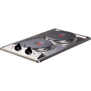 Электрическая независимая варочная поверхность Домино Kuppersberg металл, домино, ширина 30 см, 2 электрические конфорки быстрого нагрева, механическое управление, 6 уровней мощности, индикаторы включения, цвет нержавеющая сталь
