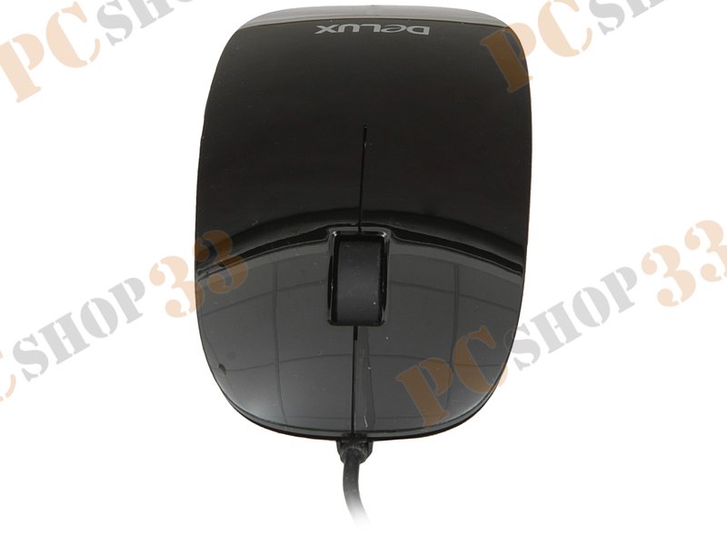 Оптическая мышь Delux DLM-111, 2кн.+скр., черный (USB)