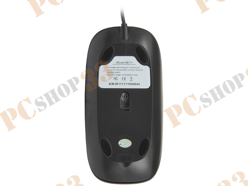 Оптическая мышь Delux DLM-111, 2кн.+скр., черный (USB)