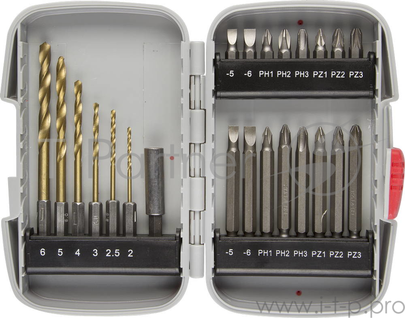 Набор ЗУБР МАСТЕР 26056-H23 насадки для шуруповерта и дрели биты-сверла адаптер 23 предмета