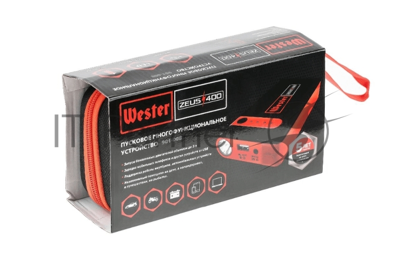 Устройство пусковое м/ф WESTER Zeus 400 10000mAh, ток пуск.200А / пик.400 А