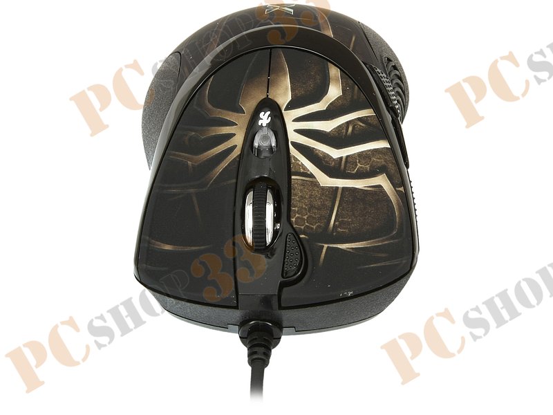 Лазерная мышь A4Tech X7 XL-747H, 6кн.+скр., черно-коричневый, с рисунком (USB2.0)