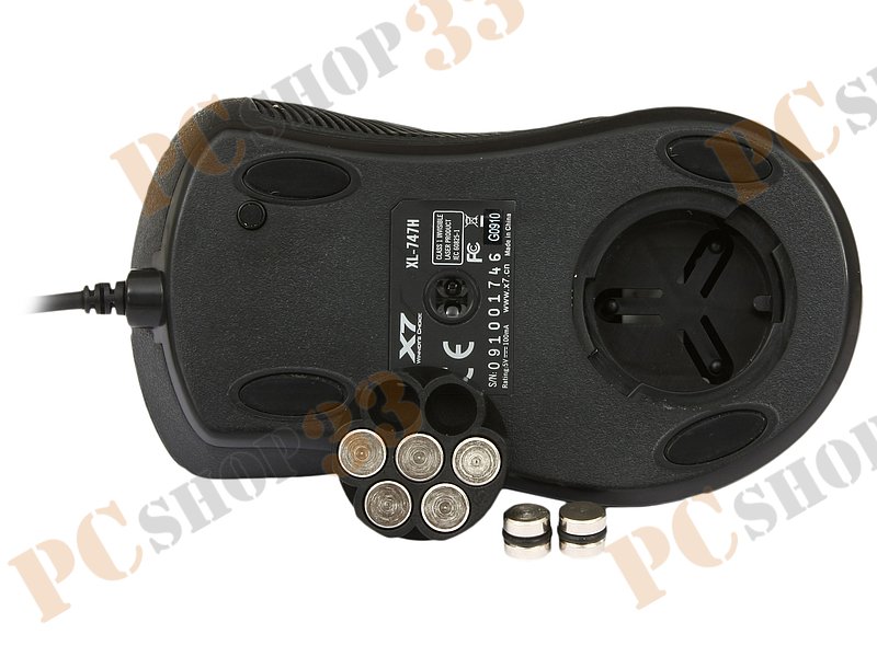 Лазерная мышь A4Tech X7 XL-747H, 6кн.+скр., черно-коричневый, с рисунком (USB2.0)