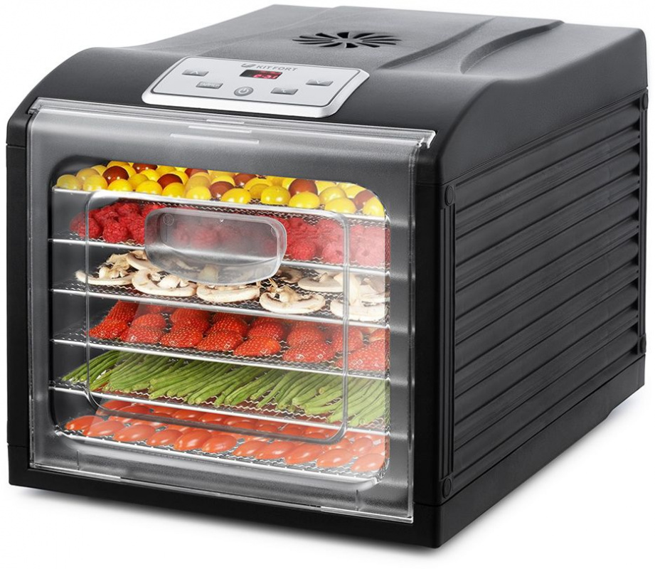 Сушка для фруктов и овощей Kitfort КТ-1906 6под. 500Вт черный