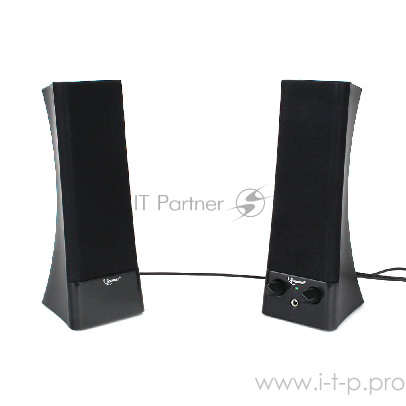 Акустич. система 2.0 Gembird SPK-500, черный, 6 Вт, рег. громкости, разъём для наушников, питание от сети