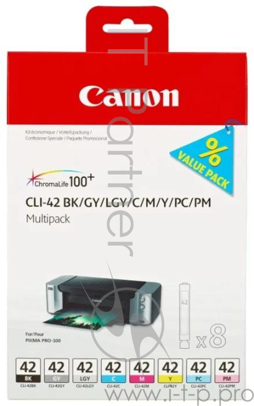 Расходные материалы Canon CLI-42 6384B010 Картридж для PIXMA PRO-100, Multi Pack 8-inks (BK/C/M/Y/PM/PC/GY/LGY)