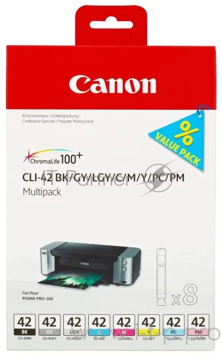 Расходные материалы Canon CLI-42 6384B010 Картридж для PIXMA PRO-100, Multi Pack 8-inks (BK/C/M/Y/PM/PC/GY/LGY)