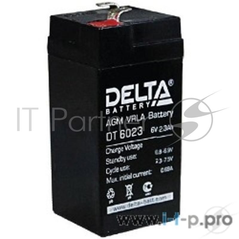 батареи Delta DT 6023 (2,3 Ач, 6В) свинцово- кислотный аккумулятор