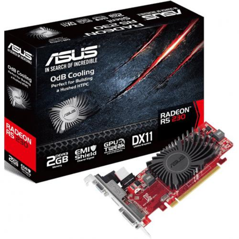 Видеокарта Asus PCI-E R5230-SL-2GD3-L AMD Radeon R5 230 2048Mb 64bit DDR3 650/1200 DVIx1/HDMIx1/CRTx1/HDCP Ret