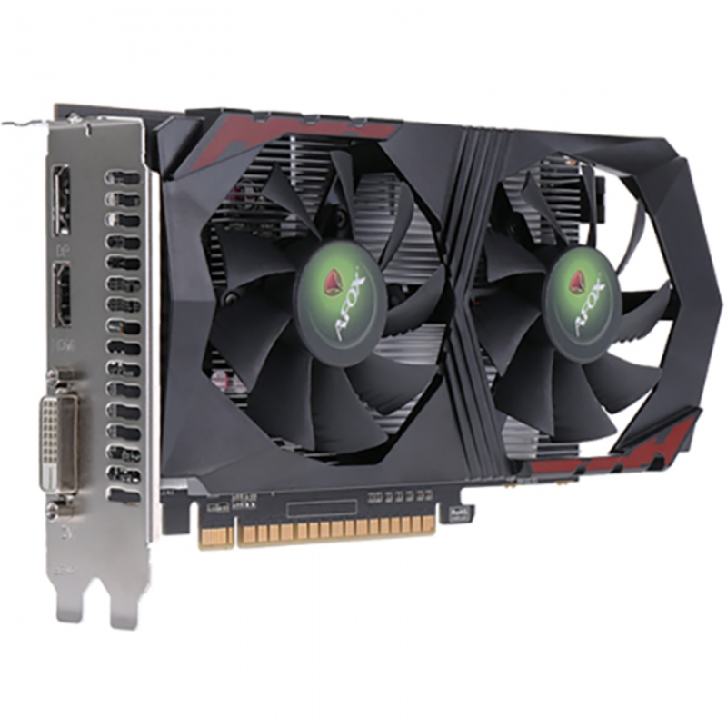 Видеокарта PCI-E 16x AFOX AF1050TI-4096D5H2 NVIDIA Geforce GTX1050Ti 4GB GDDR5 128Bit DVI HDMI DP ATX Dual Fan